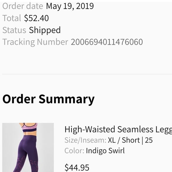 🌷 FABLETICS - High Waisted Seamless Legging - Indigo Swirl print - Size XL - Picture 9 of 9